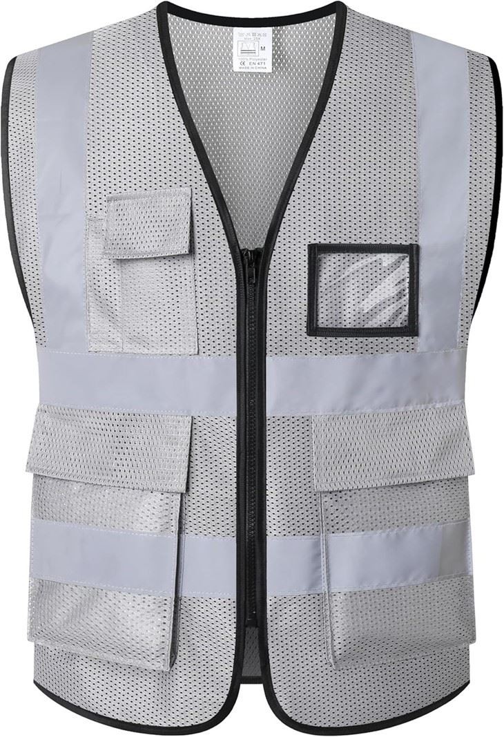 Gray Reflective Vest For Men And Women