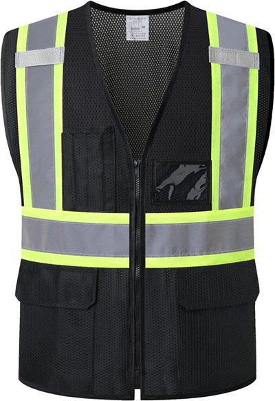 ब्लैक मेश इंजीनियर सुरक्षा बनियान